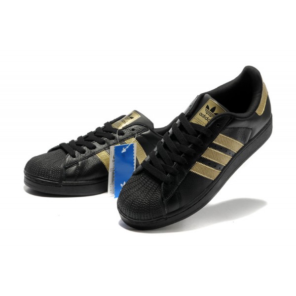 chaussures adidas femme noir et or